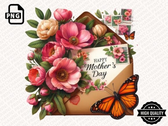 Download Mother's Day Floral Clipart PNG - Moth Collection