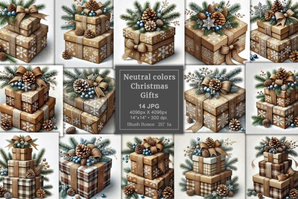 Download Neutral Colors Christmas Gifts Clipart - Neutral colors Collection