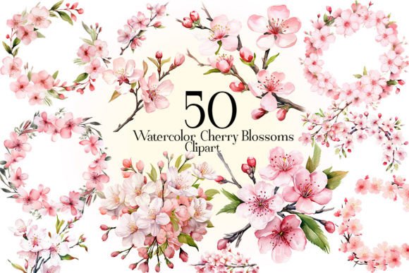 Download Watercolor Cherry Blossoms Clipart - Blossoms Collection