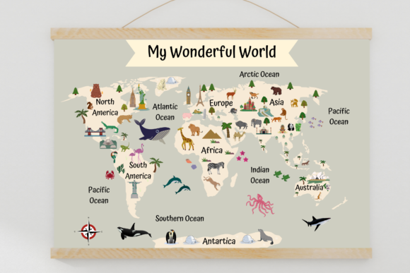 Download World Map Nursery Posters Neutral Colors - Neutral colors Collection