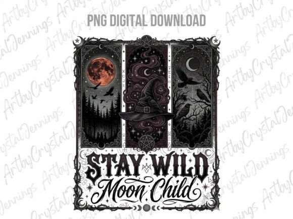 Download Gothic Witch Stay Wild Moon Child PNG - Moon Collection