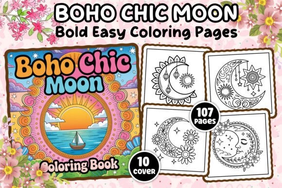 Download Boho Chic Moon Coloring Pages for Adults - Moon Collection