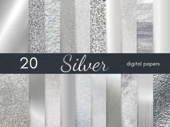 Download Silver Digital Papers. Metallic Textures - Metal Collection