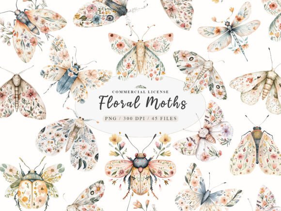 Download Watercolor Botanical Floral Luna Moth - Moth Collection